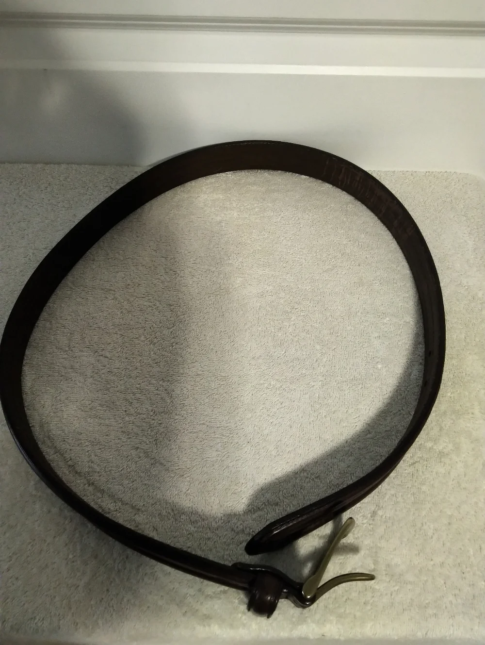Polo Ralph Lauren Brown Genuine Leather Men's Belt with Brass Buckle - Size 36